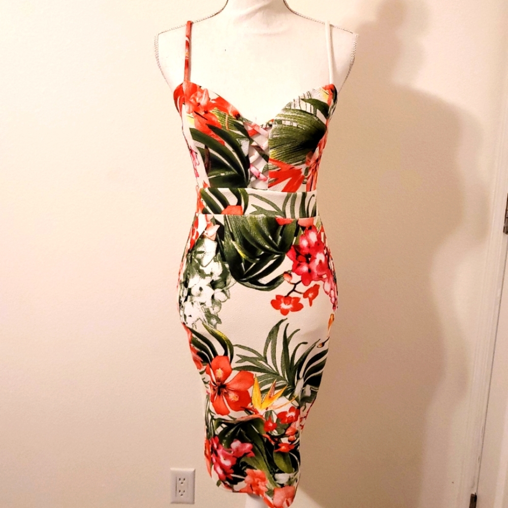 Tropical Midi Dress